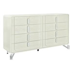 Lyra Acrylic legs Wood Beige Bedroom Dresser