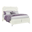 Lyra Beige Wooden Curved Headboard and LED Light King Bed with Acrylic Legs