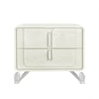Lyra Beige Wooden Nightstand with USB