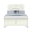 Lyra Beige Engineered Wood Curved Hdbd and LED Light Queen Bed with Acrylic Legs