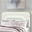 Lyra Beige Engineered Wood Curved Hdbd and LED Light Queen Bed with Acrylic Legs