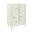 Lyra Beige Curved Hdbd and LED Light 5PC Queen Bedroom Set with Acrylic Legs