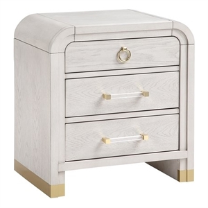 Malmo Oak Engineered Wood and Gold accent Bedroom Nightstand