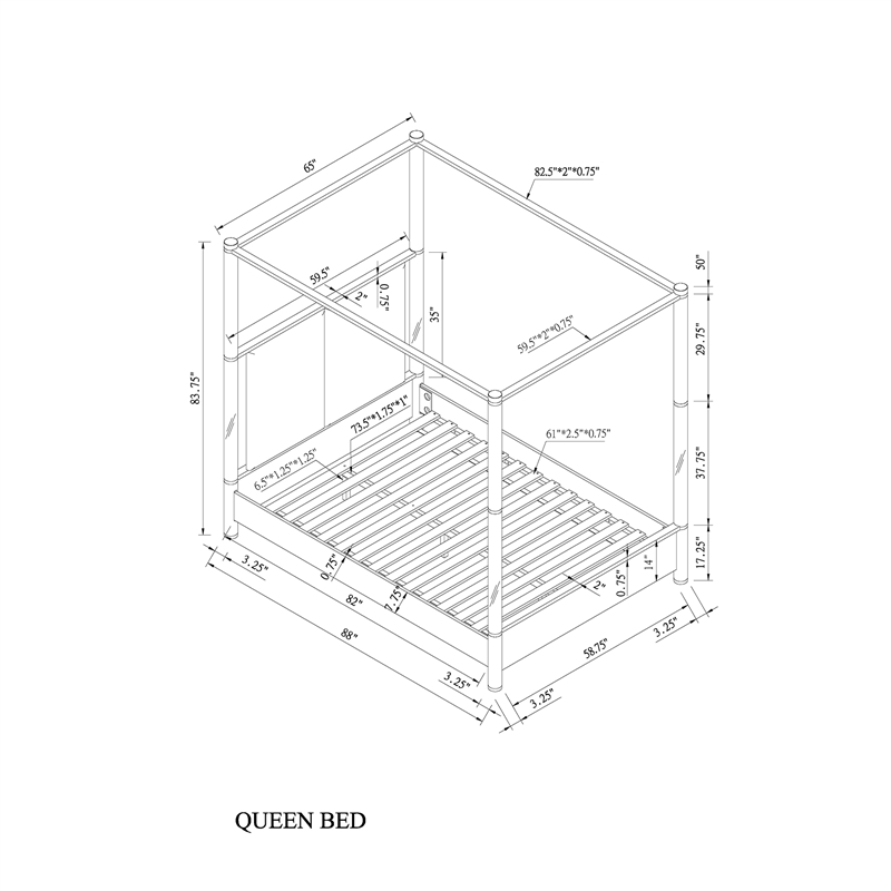 Malmo Oak Engineered Wood and Gold accented Queen Bed