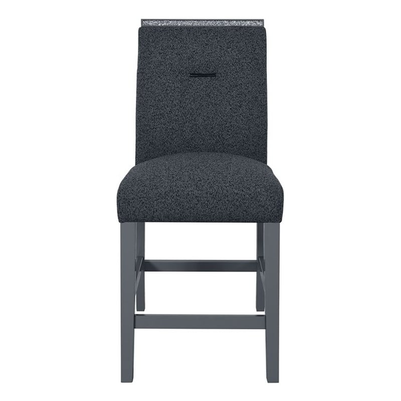 Global Furniture USA Monaco Dark Gray Fabric Bar Stools - Set of Two