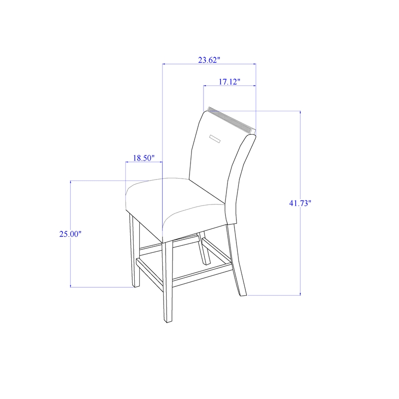 Global Furniture USA Monaco Light Gray and White Fabric Bar Stool- Set of 2
