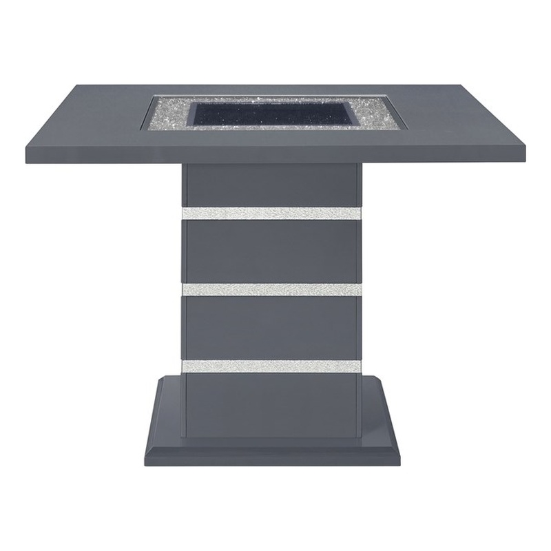 Global Furniture USA Monaco High Gloss Wood Dark Gray Bar Table