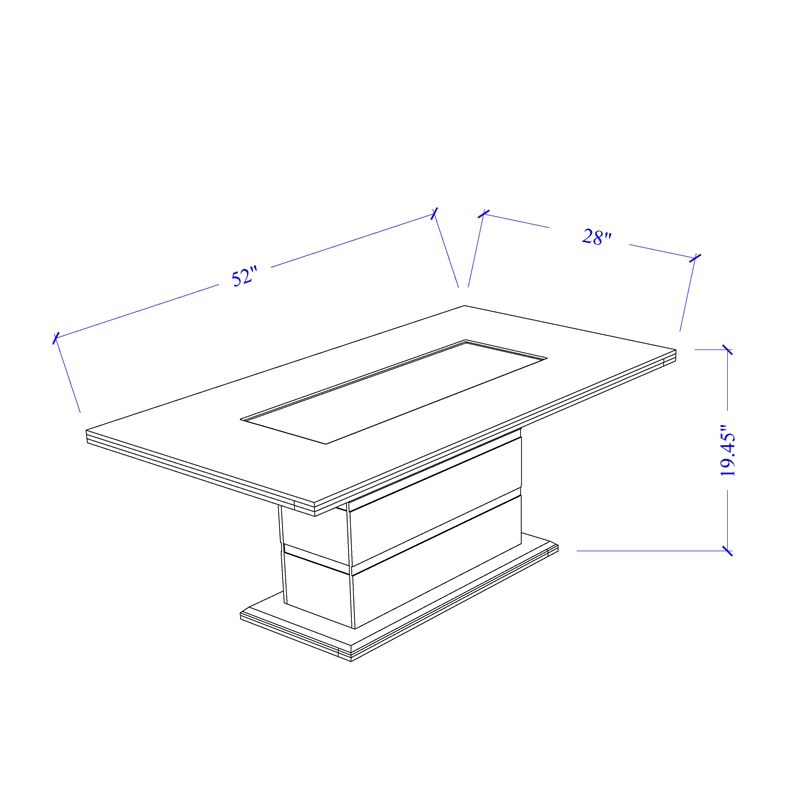 Monaco Dark Gray Glossy Engineered Wood Coffee Table