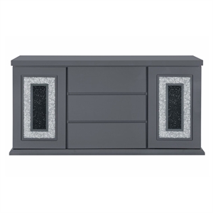 Monaco Dark Gray Engineered Wood Glossy Buffet