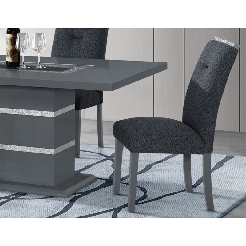 Monaco Dark Gray Upholstered 2PK Dining Chair