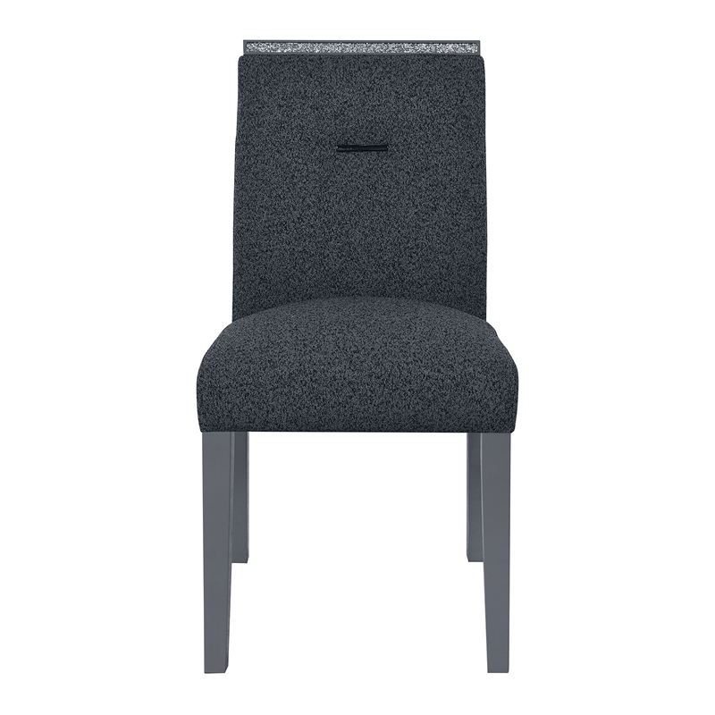Monaco Dark Gray Upholstered 2PK Dining Chair