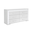 Naomi Silver with Faux Marble Detailing King Bedroom Set with LED Light