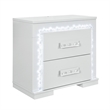 Naomi Silver with Faux Marble Detailing King Bedroom Set with LED Light