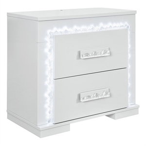 Naomi Silver Engineered Wood Bedroom Nightstand with LED