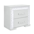 Naomi Silver with Faux Marble Detailing Queen Bedroom Set with LED Light