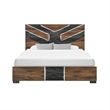 Optimus Brown Engineered Wood King Bed with Black Accented Panel