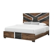 Optimus Brown Engineered Wood King Bed with Black Accented Panel