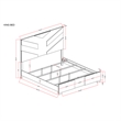 Optimus Brown Engineered Wood 5PC King Bedroom Set with LED and Accented Panel