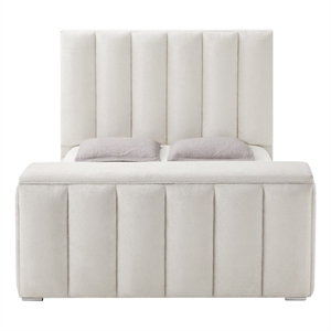 Serenity Fully Upholstered King Bed with Speaker and Fireplace