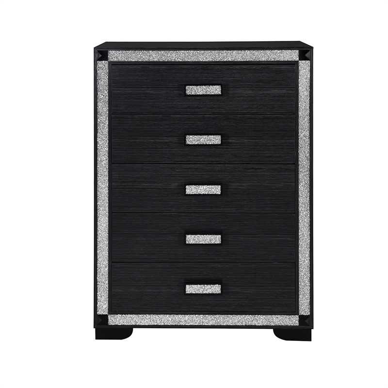 Soleil Charcoal Engineered Wood Bedroom Chest