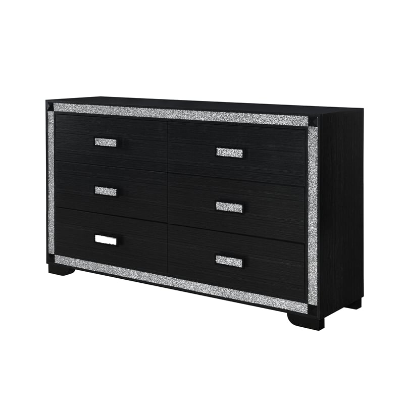 Soleil Charcoal Engineered Wood Bedroom Dresser