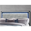 Soleil Charcoal Wood and Upholstered Headboard King Bed with LED Light