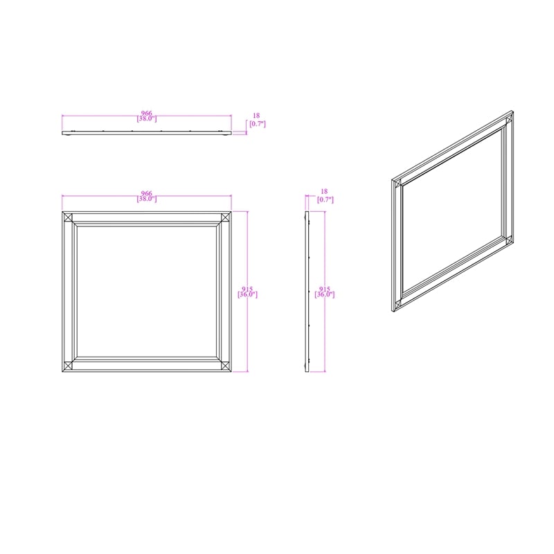 Soleil Charcoal Large Scale Glass Bedroom Mirror