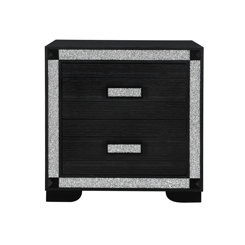 Soleil Charcoal Engineered Wood Bedroom Nightstand