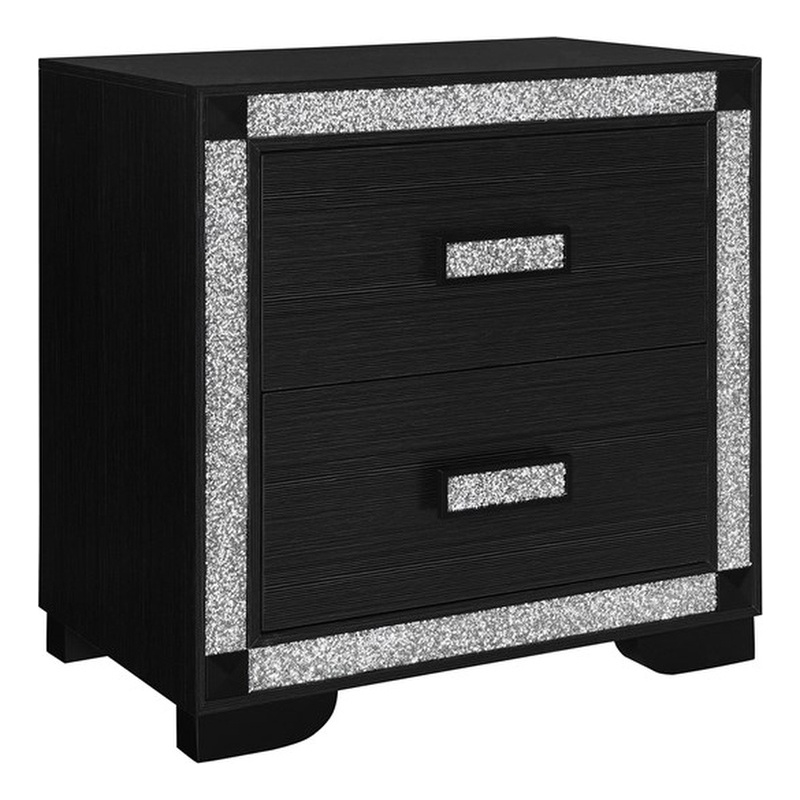Soleil Charcoal Engineered Wood Bedroom Nightstand