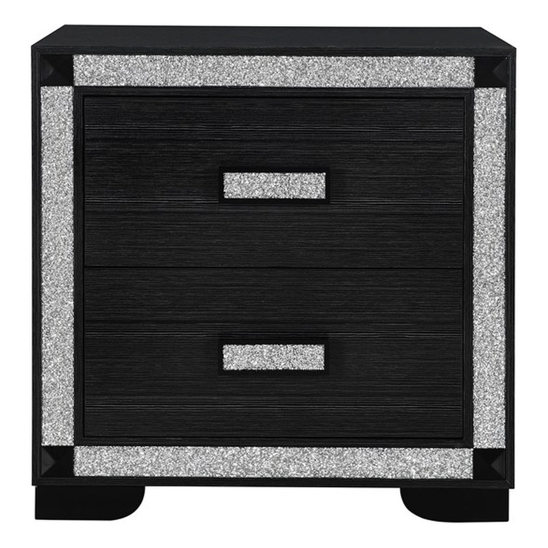 Soleil Charcoal Engineered Wood Bedroom Nightstand with Cooler and Speaker