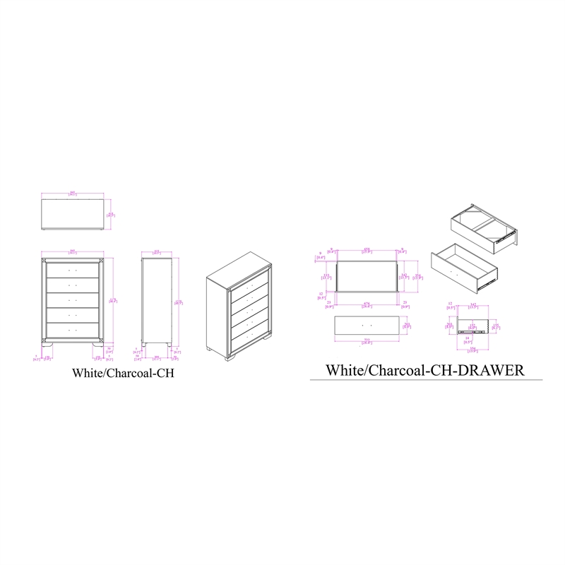 Soleil White Engineered Wood Bedroom Chest