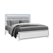 Soleil White Upholstered Headboard 5PC King Bedroom Set with LED Light