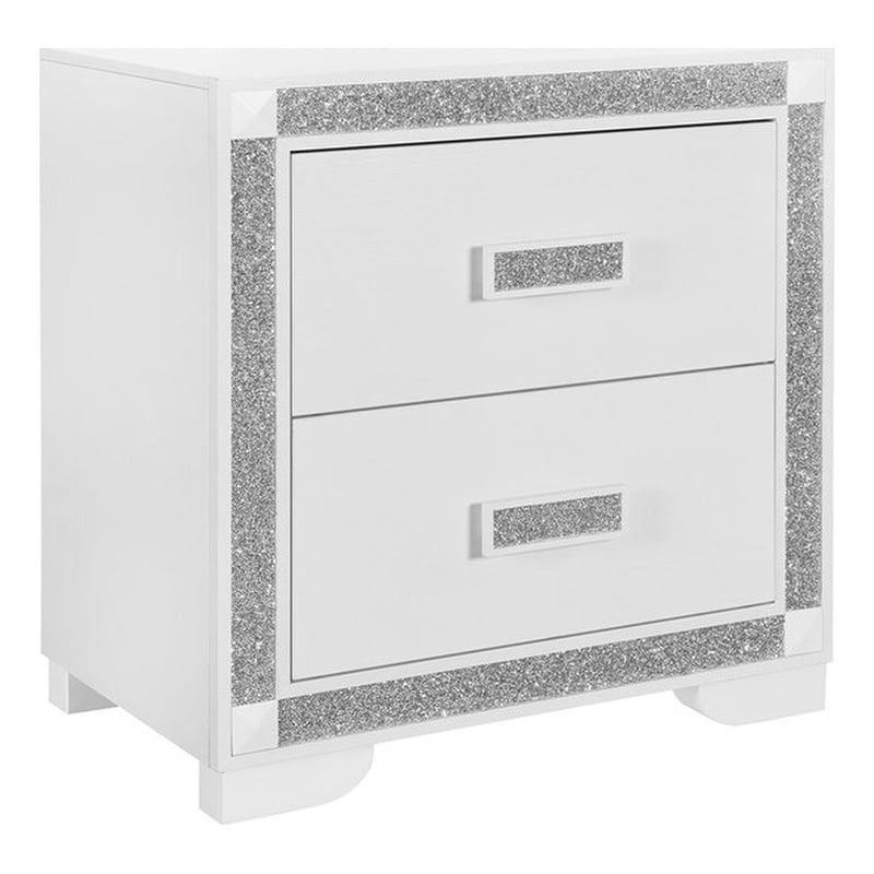 Soleil White Engineered Wood Spacious Drawer Bedroom Nightstand