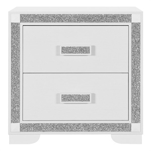 Soleil White Engineered Wood Bedroom Nightstand with Cooler and Speaker