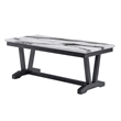 Faux Marble Pedestal Base Black and White Coffee Table