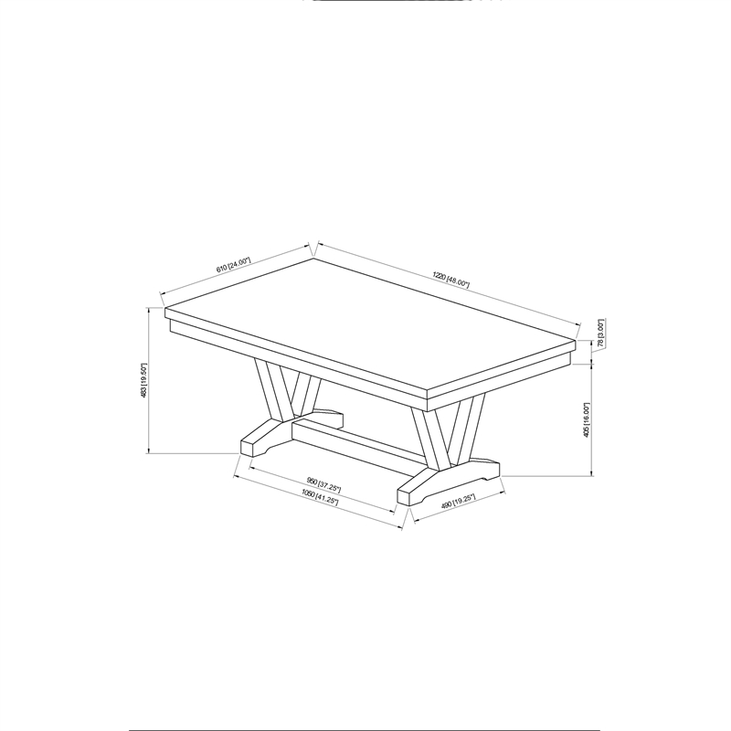 Faux Marble Pedestal Base Black and White Coffee Table