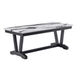 Faux Marble Pedestal Base Black and White Coffee Table
