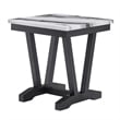 Faux Marble Trestle Base Black and White End Table