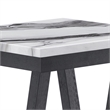 Faux Marble Trestle Base Black and White End Table