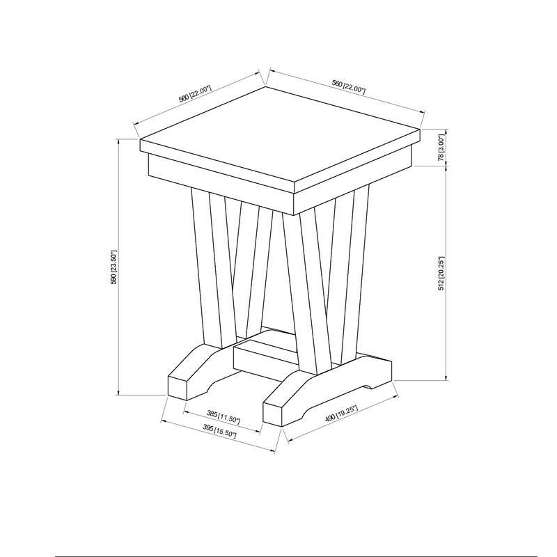 Faux Marble Trestle Base Black and White End Table