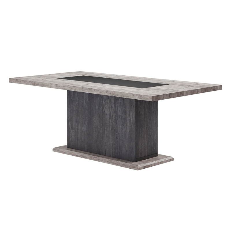 Global Furniure D8030 Dining Table with Drawers and Storage Door in Black