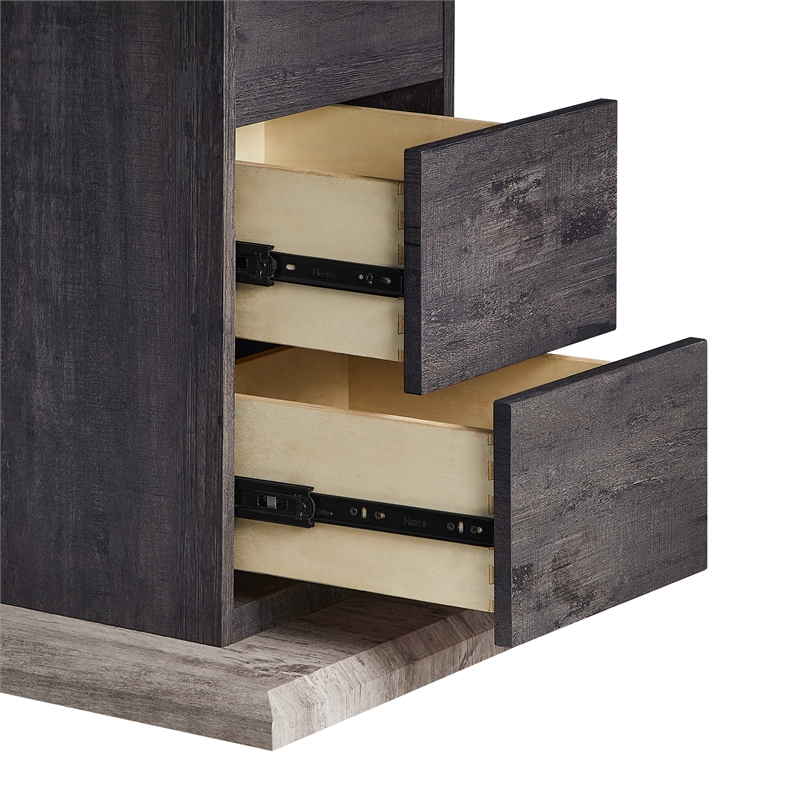 Global Furniure D8030 Dining Table with Drawers and Storage Door in Black