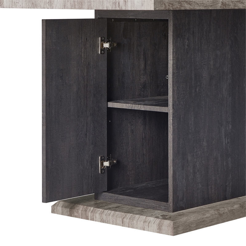 Global Furniure D8030 Dining Table with Drawers and Storage Door in Black