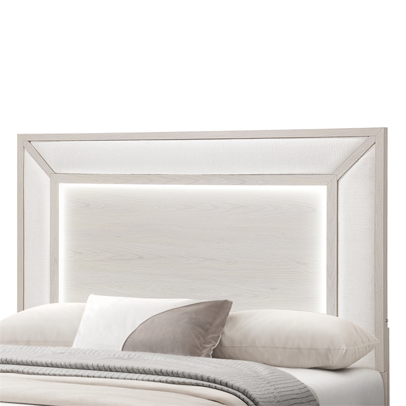 Global Furniture Clara Full Bed with LED in Beige