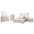 Global Furniture Clara Full Bed with LED in Beige