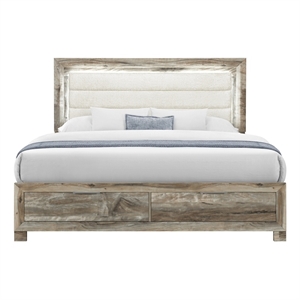 Global Furniture Callie King Bed with Storage in Brown