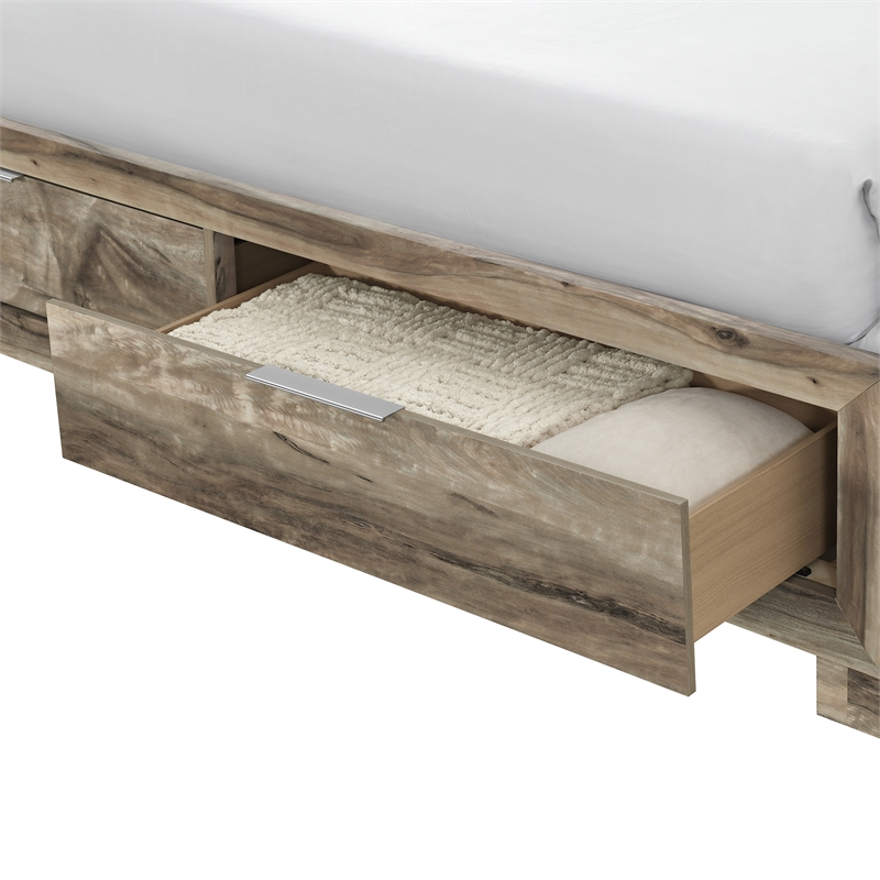 Global Furniture Callie King Bed with Storage in Brown