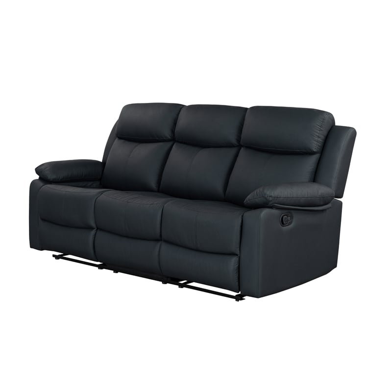 Global Furniure U6026 PU 72A Recliner Sofa with LED in Black