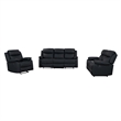 Global Furniure U6026 PU 72A Recliner Sofa with LED in Black