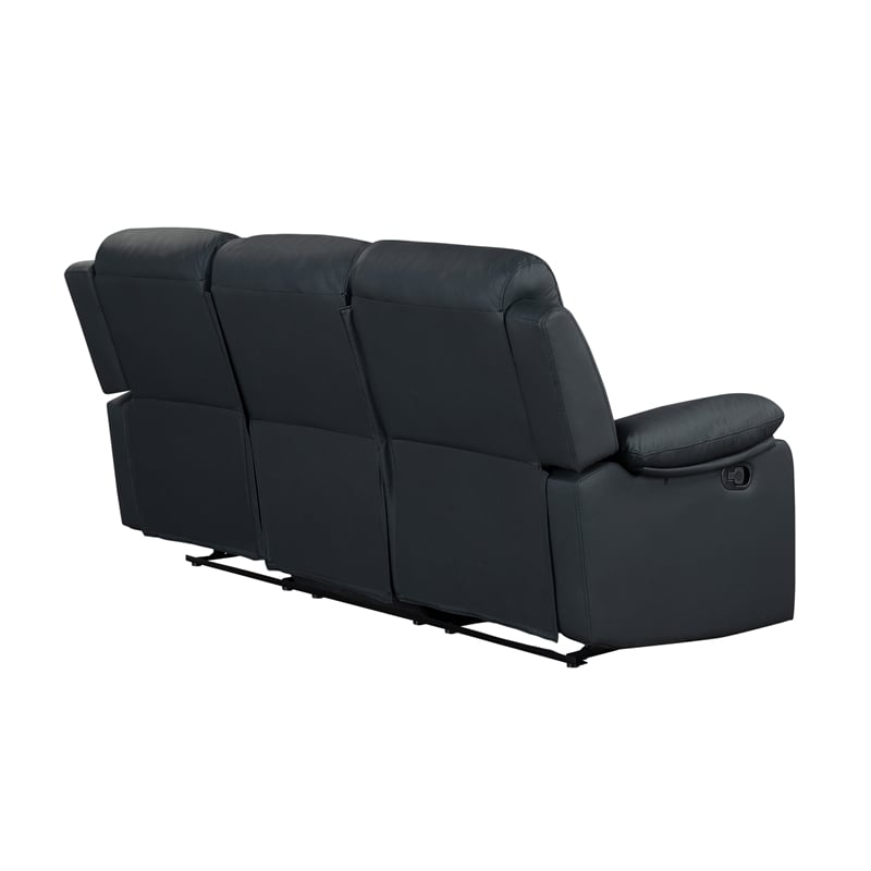 Global Furniure U6026 PU 72A Recliner Sofa with LED in Black